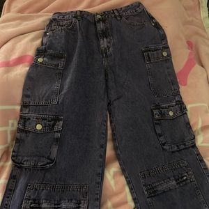 NEW highrise purple cargo jeans